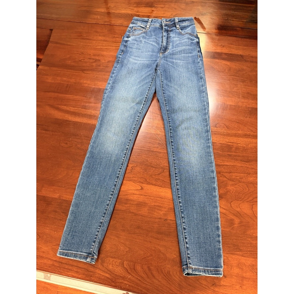 Garage Skinny Blue Denim Jeans Cotton Blend Stretch 5-Pocket Zip/Button Sz 00